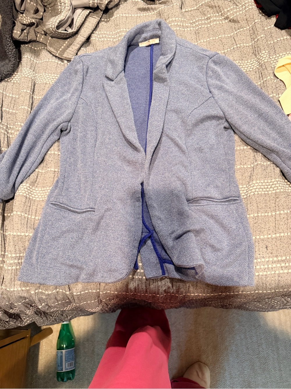 Skies Are Blue Light Blue Knit Blazer